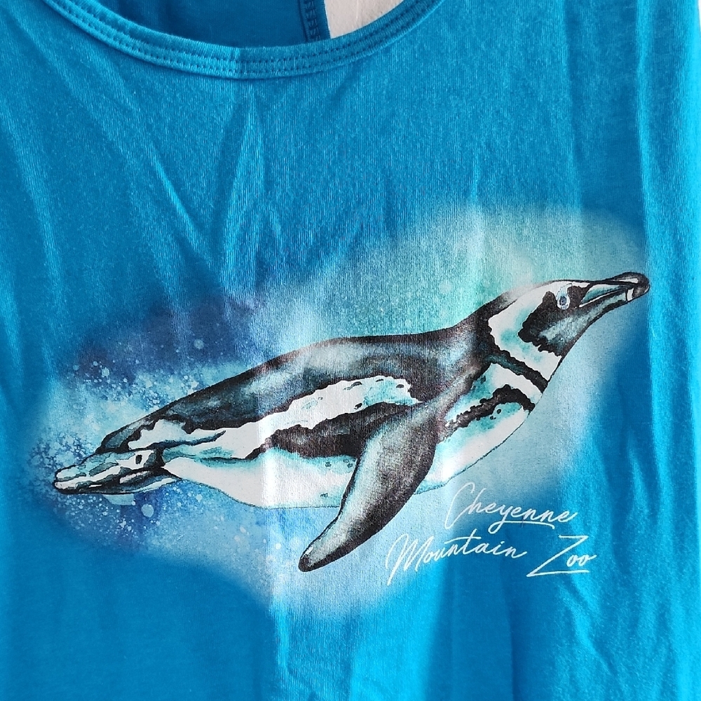 Blue Tank Top with Graphic - Picture 3 of 4